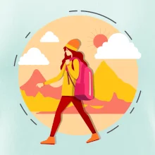 Farebný párový motív na hory