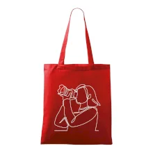 Fotografka stojaca jedným ťahom