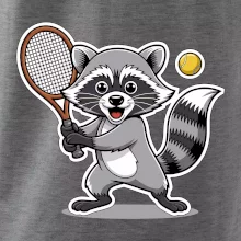 Mýval hrá tenis kreslený