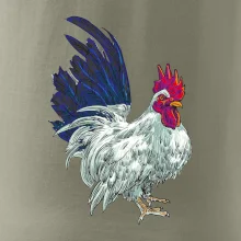 Kohút kreslený biely