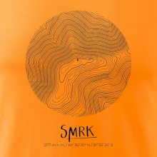 Smrk - vrstevnice v kruhu