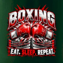 Boxerské rukavice v ringu eat sleep repeat