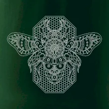 Steampunk včela čiernobiela