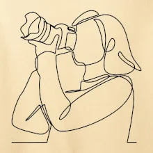 Fotografka stojaca jedným ťahom