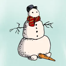 Snehuliak so spadnutým nosom