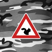 Dopravná značka - Pozor veverička Dopravná značka - Pozor veverička