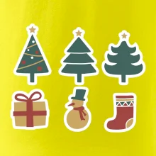 Vianočná sada - stromčeky a darčeky