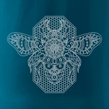 Steampunk včela čiernobiela