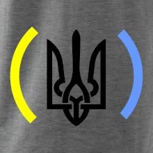 Ukrajina trojzubec s farbami