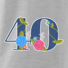 Kvetinové číslo kreslené - 40