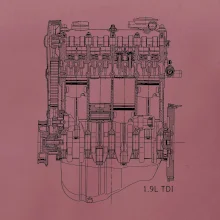 Motor Škoda/ VW 1.9L  TDI ze předu