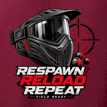 Paintballová maska – Respawn, Reload, Repeat
