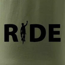 Ride - nápis s cyklistom Ride - nápis s cyklistom