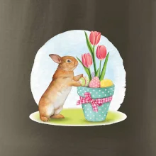 Veľkonočný zajačik tulipány