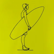 Surfer stojaci jedným ťahom