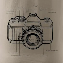 Nákres starý fotoaparát