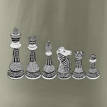 Šachové figúrky v rade - kreslené