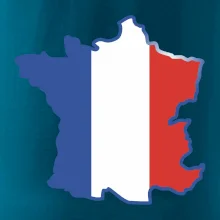 Francúzska vlajka mapa obrys