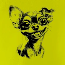 Čiernobiela karikatúra čivava