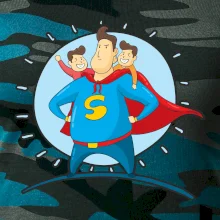 Otec superman - chlapec a chlapec