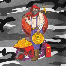 Baník ťaží Bitcoiny