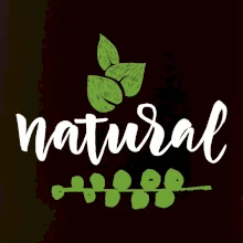 Natural - nápis v listoch