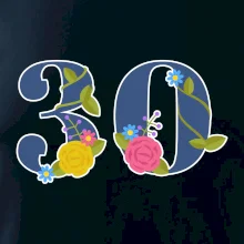 Kvetinové číslo kreslené - 30