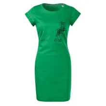 Kreslený rybár na pni