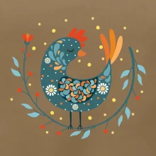 Folklór - sliepky s margarétkami