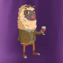 Alpaka s vínom muž