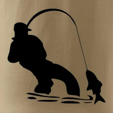 Rybár ťahajúce rybu