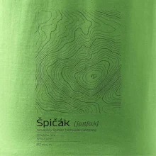 Špičák - vrstevnice v obdĺžniku