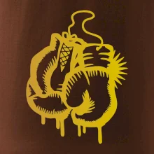 Box rukavice - zlatá potlač