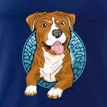 Americký staford kreslený v koliesku (Pecka design)