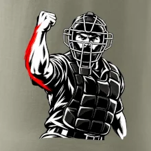 Baseballový rozhodčí signalizuje strike