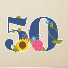 Kvetinové číslo kreslené - 50 Kvetinové číslo kreslené - 50