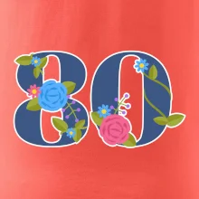 Kvetinové číslo kreslené - 80