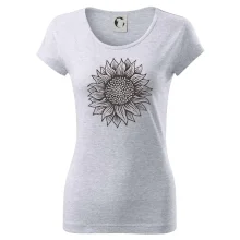 Slnečnica kreslená čiernobiela