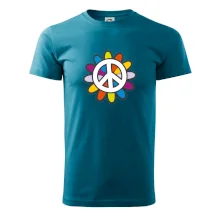 Peace symbol s kreslenou kvetinou