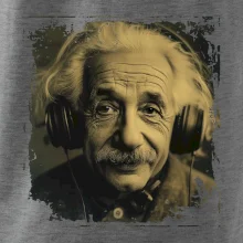 Albert Einstein so slúchadlami