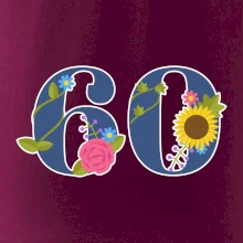 Kvetinové číslo kreslené - 60