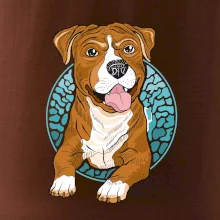 Americký staford kreslený v koliesku (Pecka design)