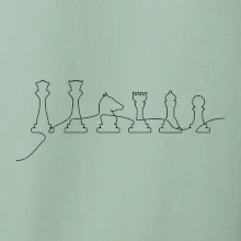 Šachové figúrky v rade - obrys