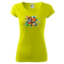 Peace symbol prerastený kvetinami