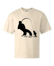 Rybár ťahajúce rybu