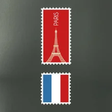 Paríž známka farebná