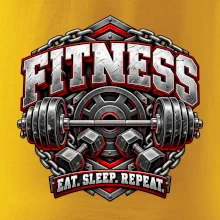 Fitness činka a závažia eat sleep repeat