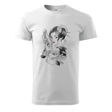 Japonsko - žena s červenými ústami Japonsko - žena s červenými ústami