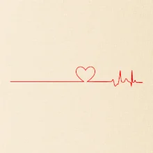 Poker EKG srdce červené