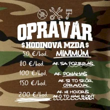 Hodinová mzda - opravár